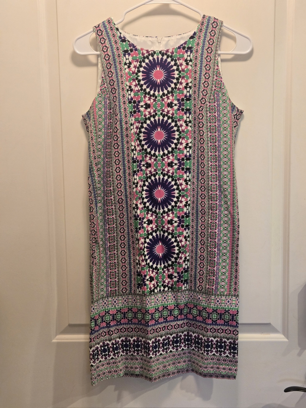 London Times Sleeveless Midi Dress in Purple, Pink & Green